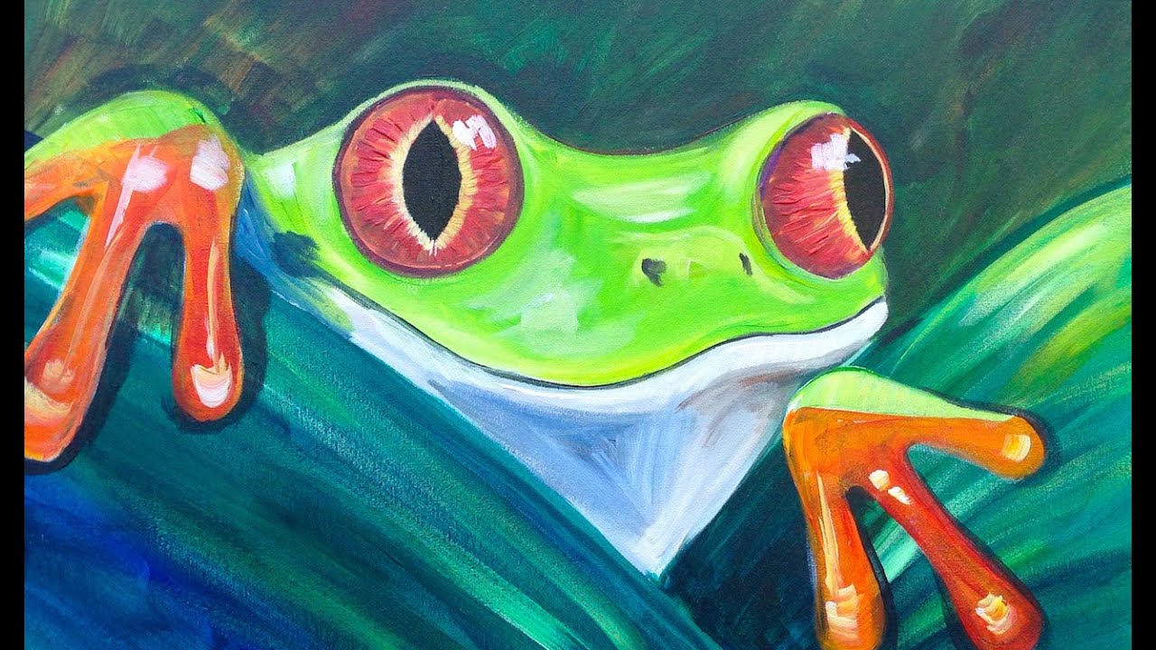 Beginner Acrylic tutorial Tree Frog | TheArtSherpa