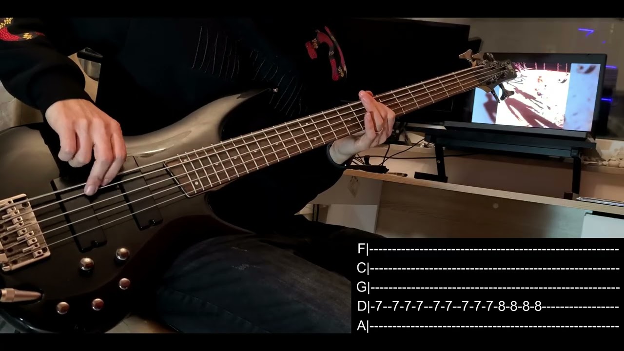 Korn - Faget [ BASS COVER ] | TABS ON SCREEN | HD