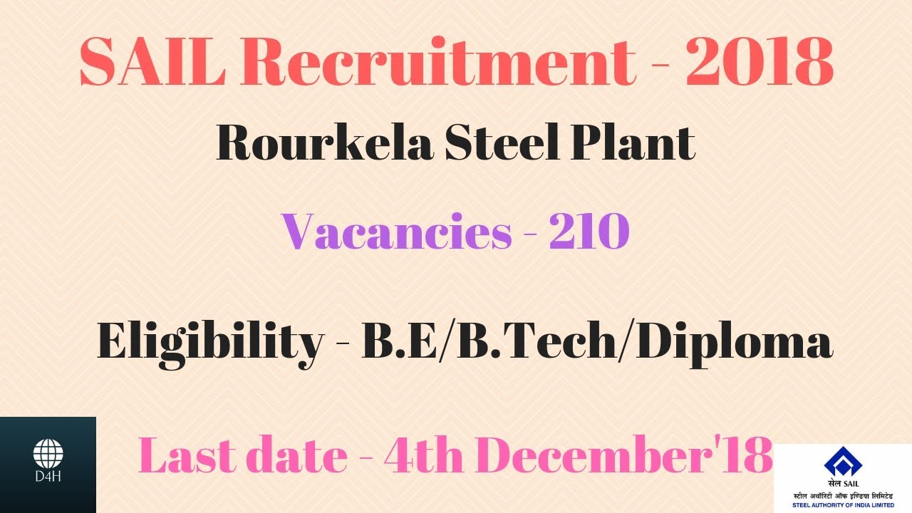 SAIL Recruitment 2018 || Rourkela Steel plant || Sarkari Naukri || DISCLOSE4HUMAN