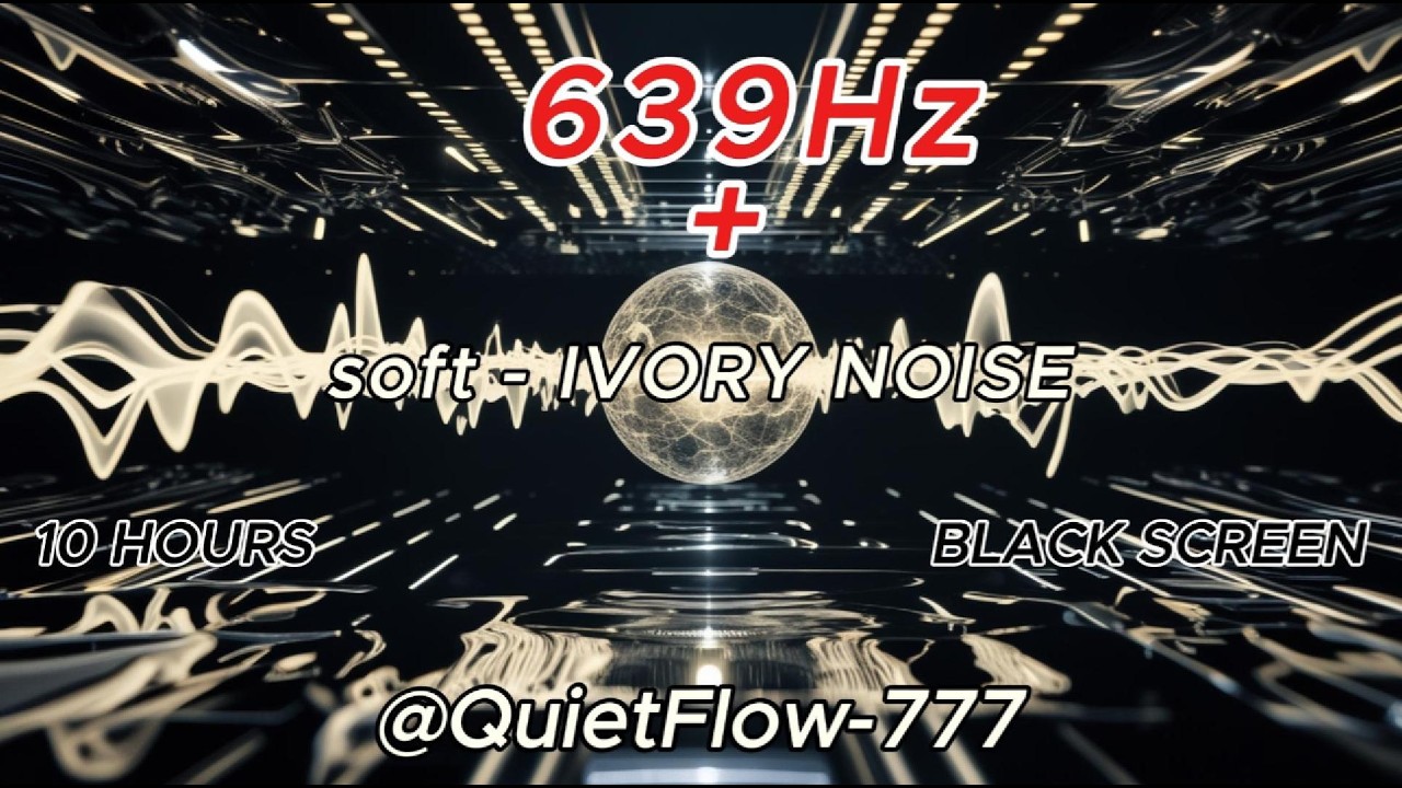 639Hz + Soft Ivory Noise (10 Hours) | Deep Harmony & Calm • Black Screen • No Mid-Roll Ads #relax