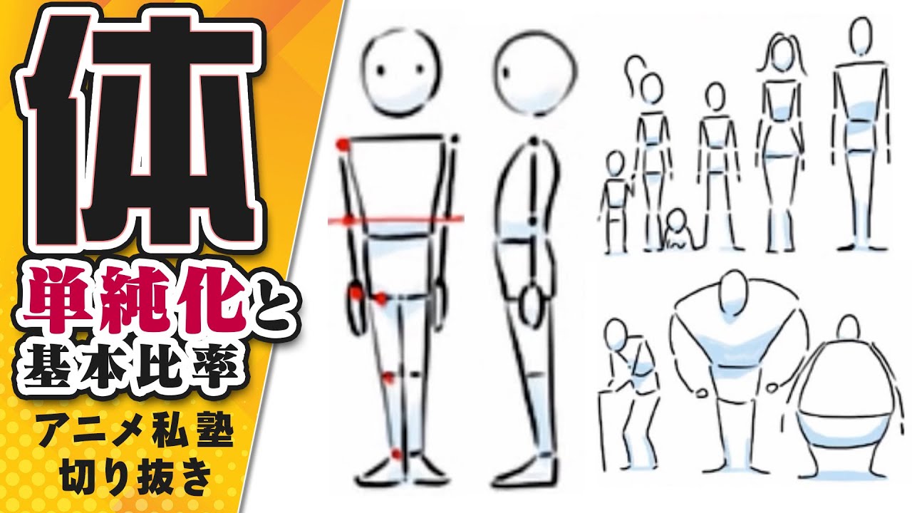 【体の描き方】全身の単純化と基本比率！土台が描ければ良い絵が描ける！【アニメ私塾切り抜き/最速本解説】