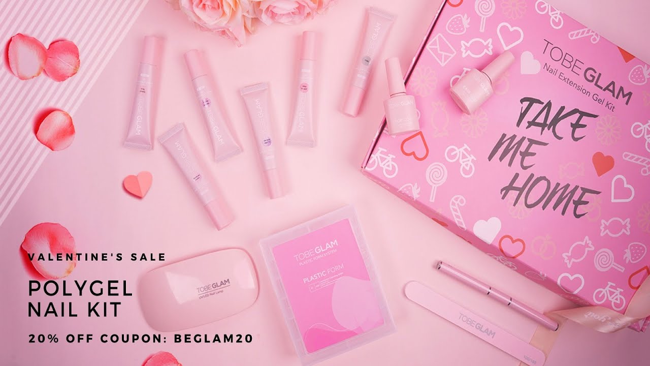 Tobeglam polygel kit creates easy nail extensions. Fun, affordable to DIY nails at home.