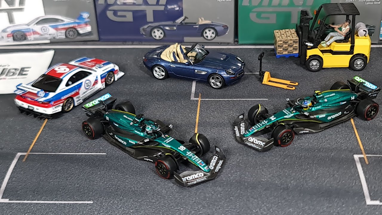 V2 Mini GT Ep79 F1 Aston Martin AMR24 Z8 S15 GarageDrift & AmericanDiorama Forklift!