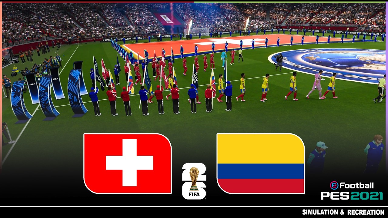 ШВЕЙЦАРИЯ &mdash; КОЛУМБИЯ &mdash; Чемпионат мира 2026 &mdash; 1/8 финала | Симуляция игрового процесса PES