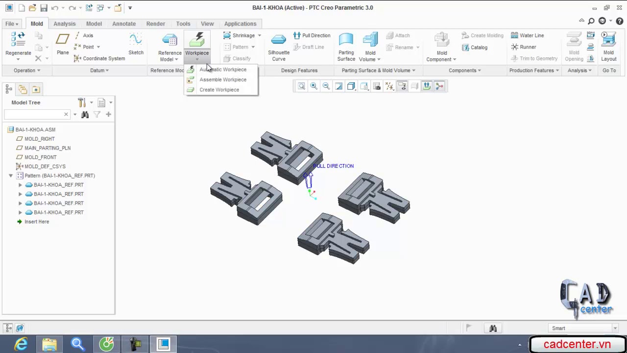Khuôn - Bai 1 Goi thieu ve tach khuon - PTC Creo Parametric