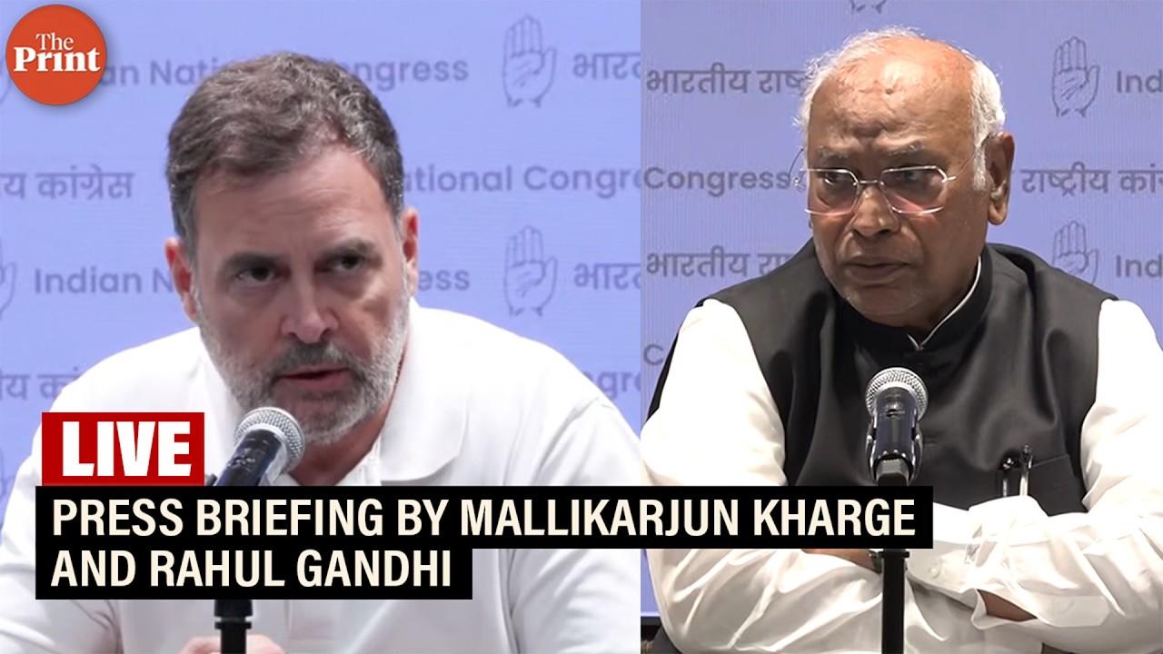 LIVE: Press briefing by Congress President Mallikarjun Kharge and LoP Shri Rahul Gandhi at AICC HQ