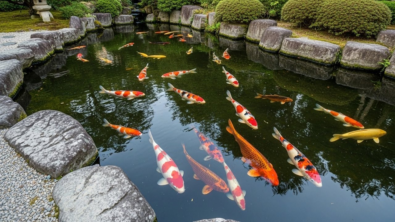 Peaceful Koi Pond | Relaxing Music for Meditation, Sleep & Stress Relief