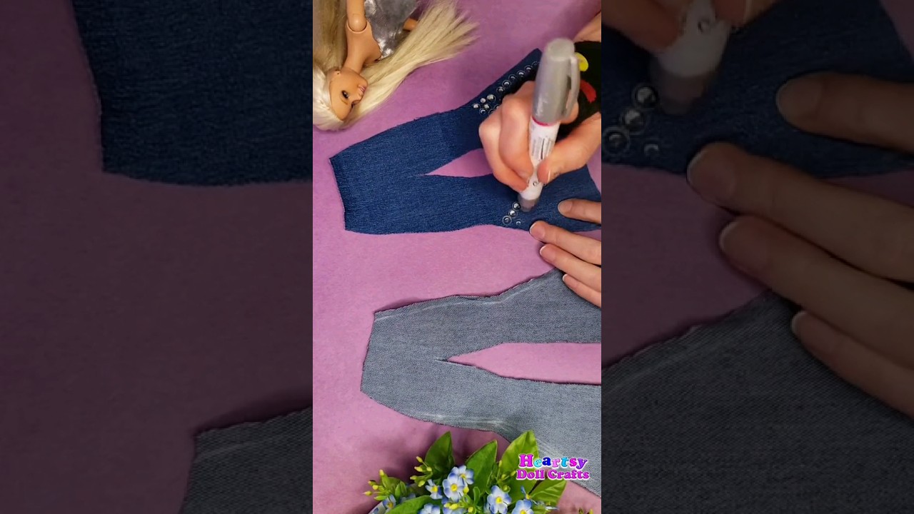 DIY Jeans👖 for Barbie (Easy)😍 Doll Fashion Hacks and Ideas, Handmade Doll Stuff,  Stylish Clothes 😎