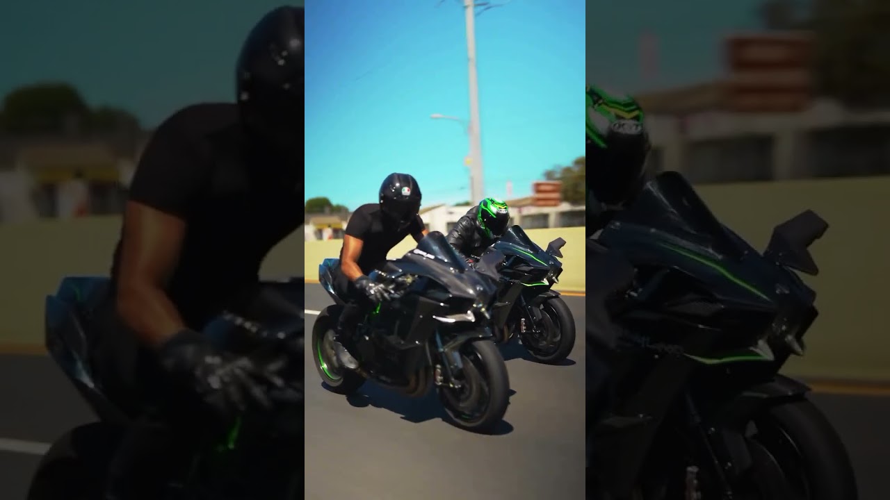 Kawasaki Ninja H2 vs H2R Drag race 