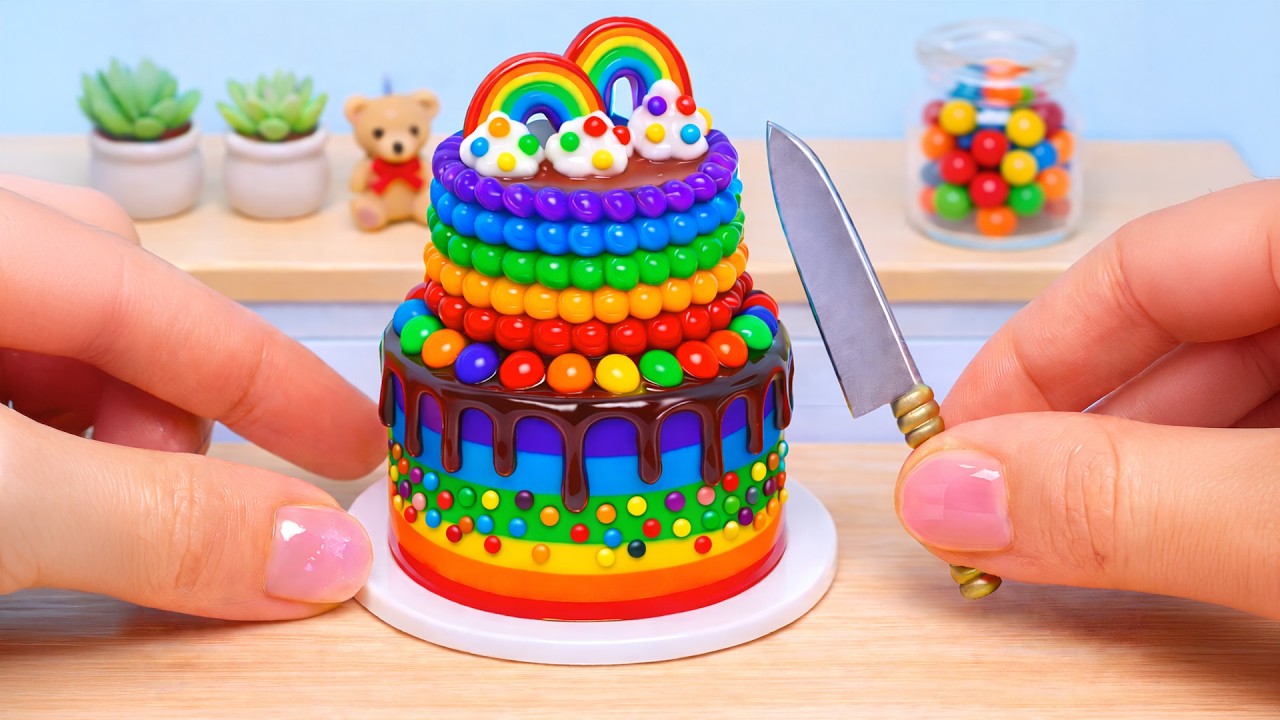 Mini Rainbow Cake Recipe ❤️ Amazing Miniature Rainbow Sprinkles Cake by Lotus Cakes