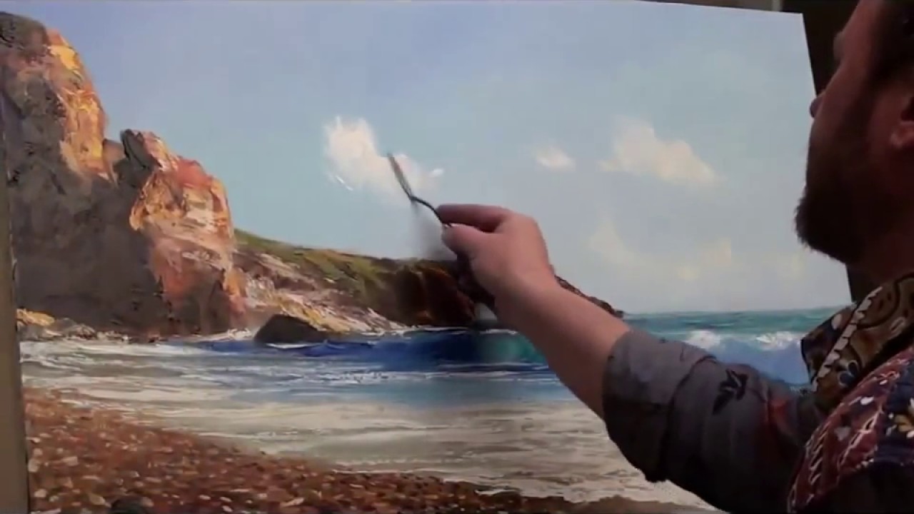 Igor Saкharov Lezioni di pittura e disegno_ Paesaggio marino .Gabbiano