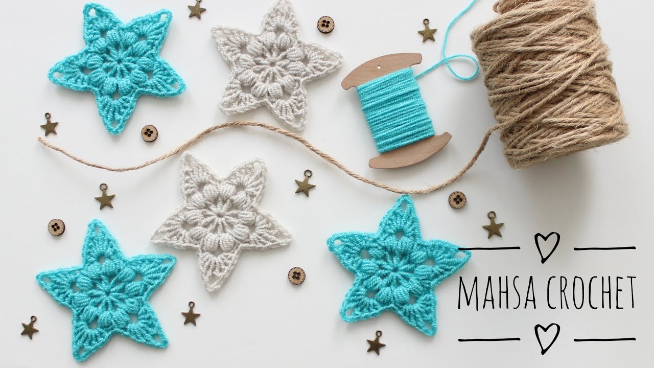 آموزش بافت ستاره چطوری با قلاب ستاره ببافیم؟ How to make an easy beautiful star | Mahsa Crochet