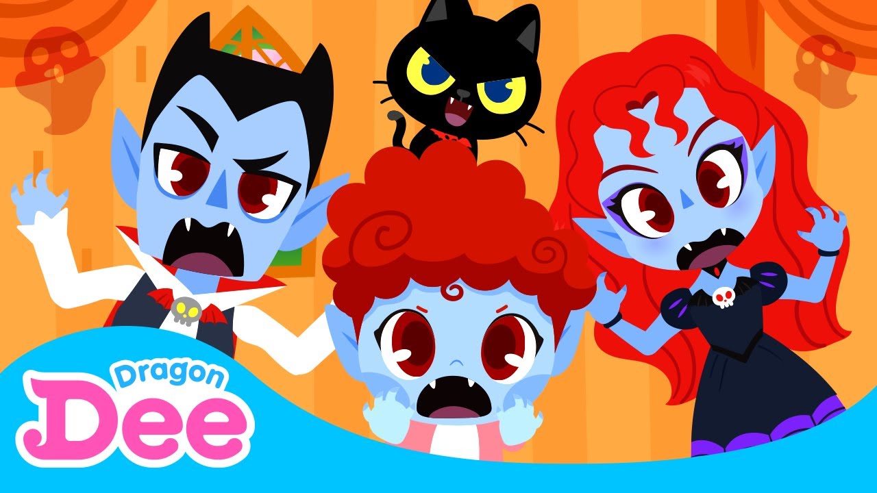 🧛‍♀️ Dracula Family Party at Home!! 🎃｜2021 Halloween Songs for kids｜Dragon Dee and Baby Bella