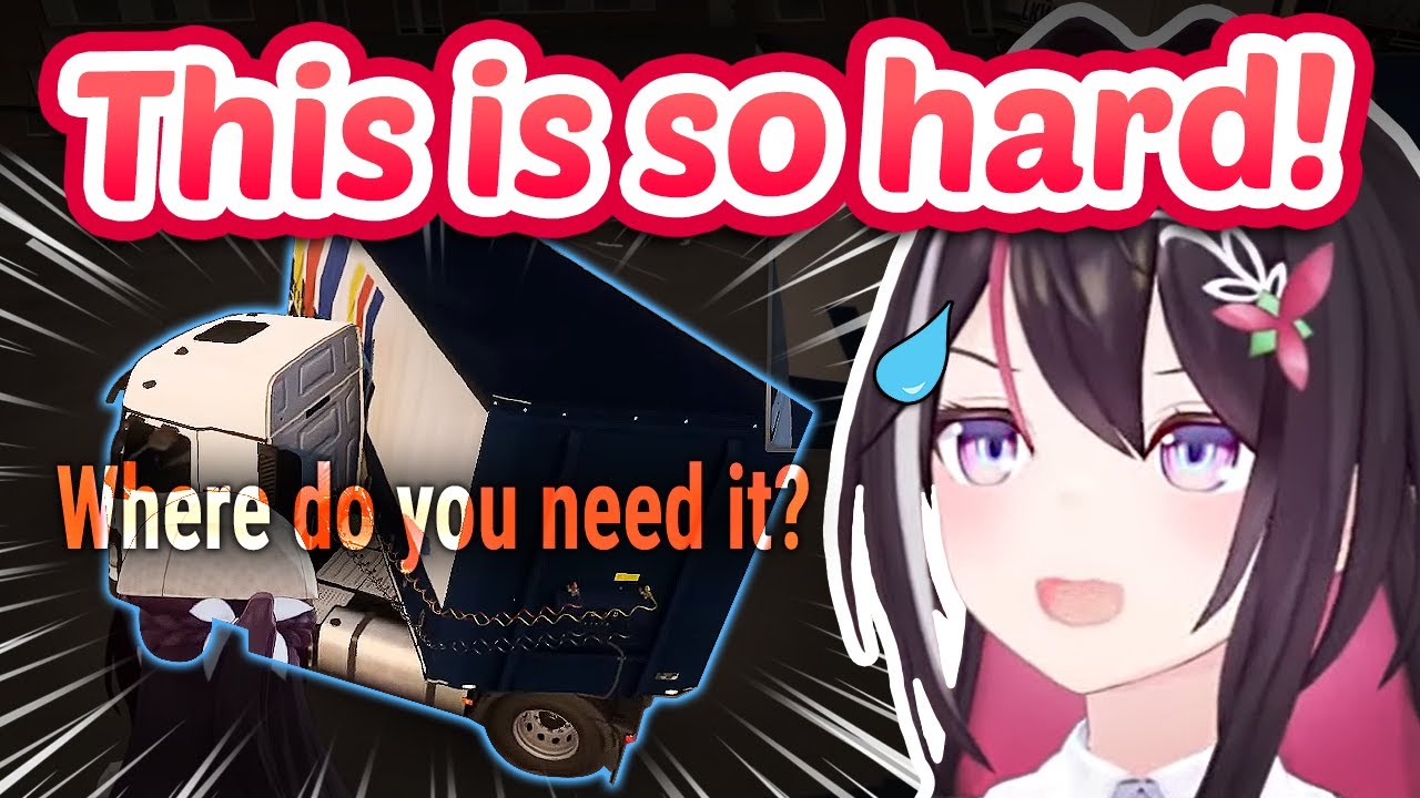 AZKi Uses *MAX* Brain Power To Park The Trailer In ETS2... 【ENG Sub Hololive】