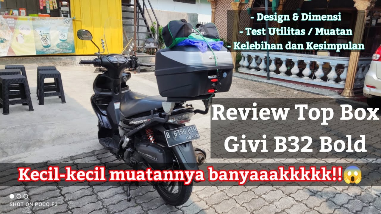Review Box Givi B32 Bold || Test seberapa banyak barang yang bisa masuk ke dalam Givi B32 ini?