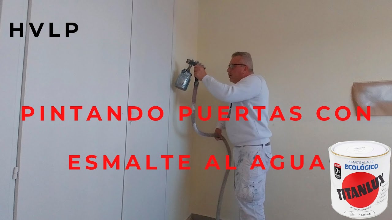Puertas pintadas con turbina y esmalte al agua