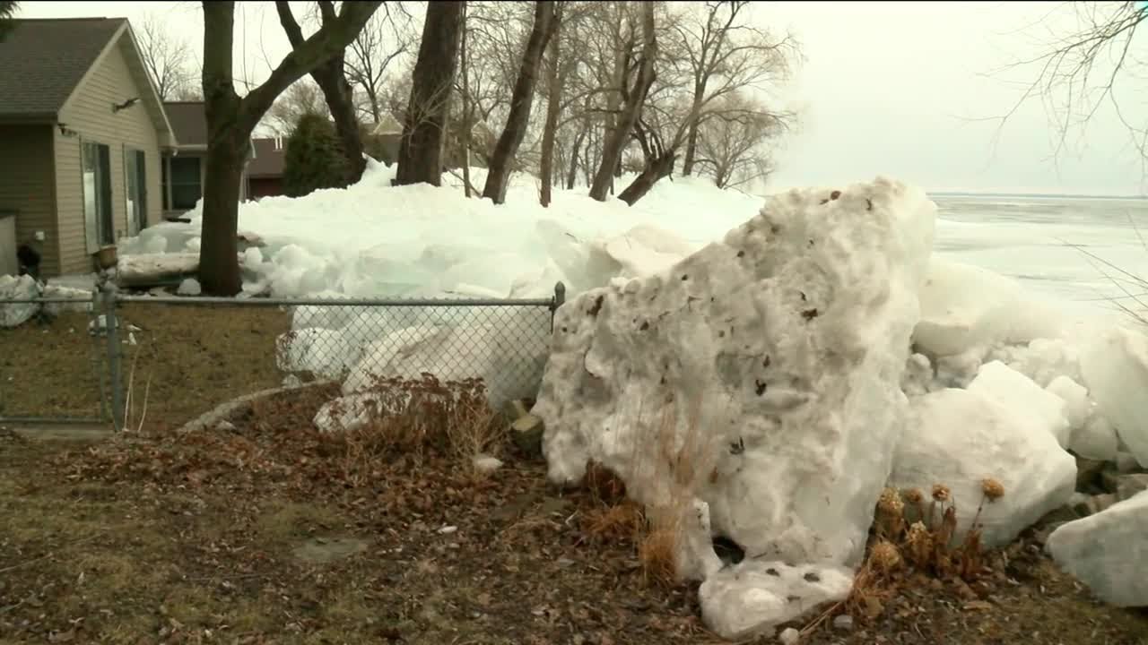 Ice shoves destroy homes on Lake Winnebago