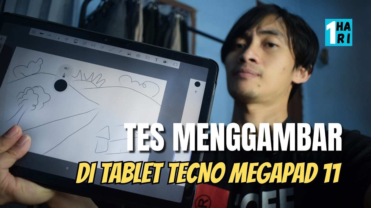 Coba styluspen universal di Tecno Megapad 11 | Tes aplikasi Sketchbook dan Ibis Paint