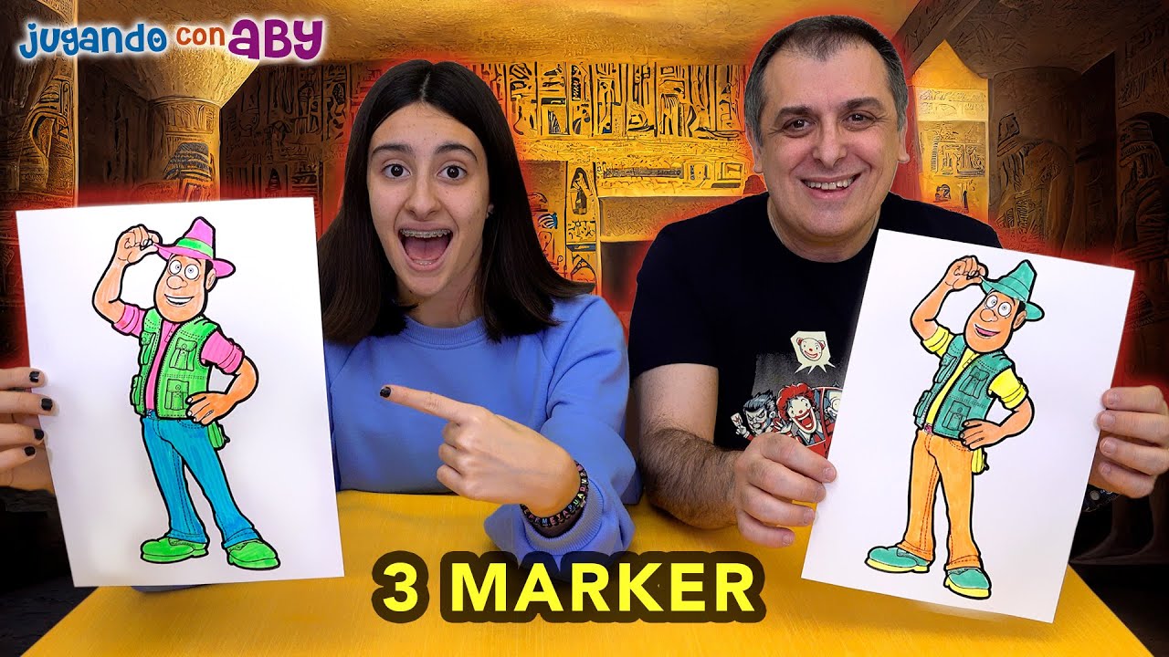 3 MARKER CHALLENGE. Coloreando personajes de TADEO JONES