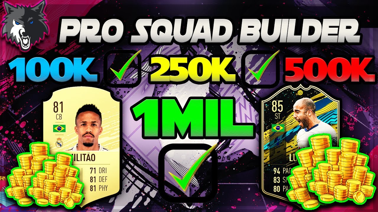 FIFA 20 100K 250K 500K AND 1 MILLION COIN SQUAD BUILDER - BEST PRO PLAYERS SQUAD BUILDER