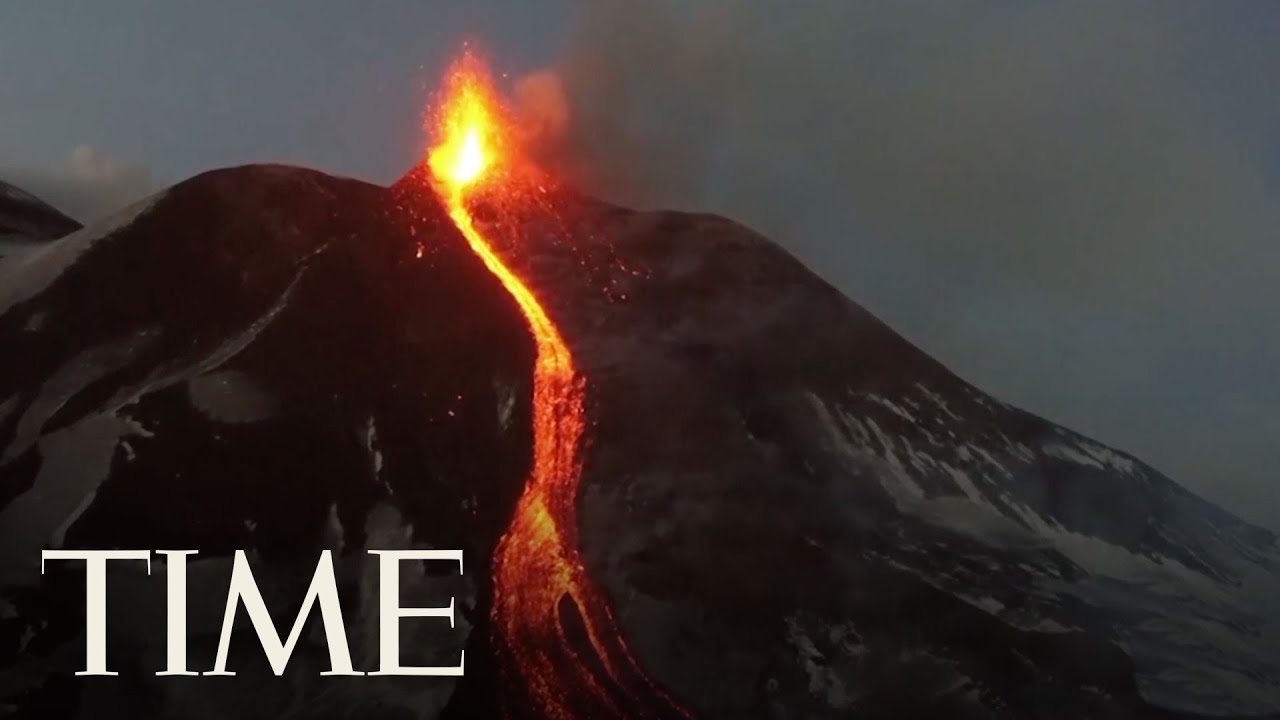 Drone Footage Of Europe's Largest Volcano, Mount Etna, Erupting | TIME