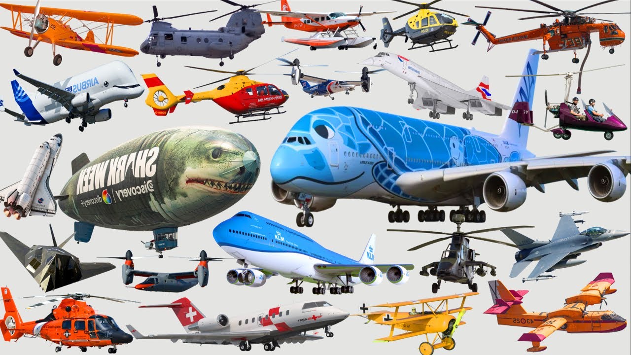 AIRCRAFT, AIR VEHICLES, AIRPLANE Compilation | Helicopter, Seaplane, Airplane, Blimp, Jet