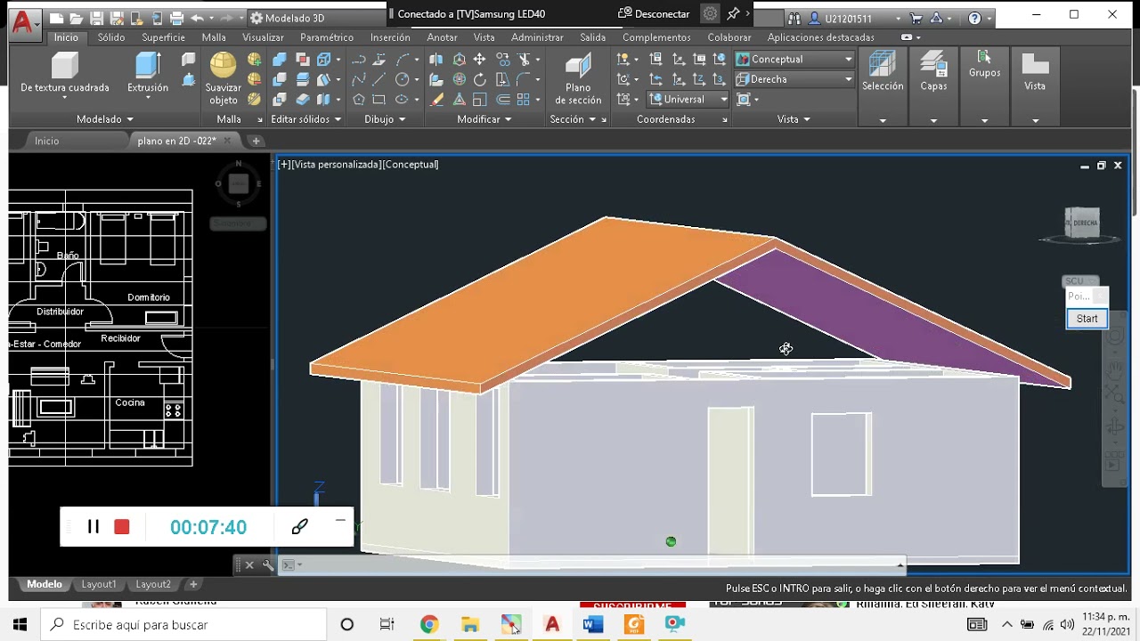 TECHO DE CASA SEGUNDO DISEÑO (AUTOCAD)