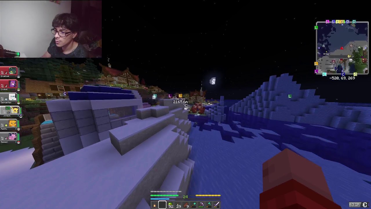 Nochecita de Cobbleverse dia 5 (un noob en minecraft pokemon)