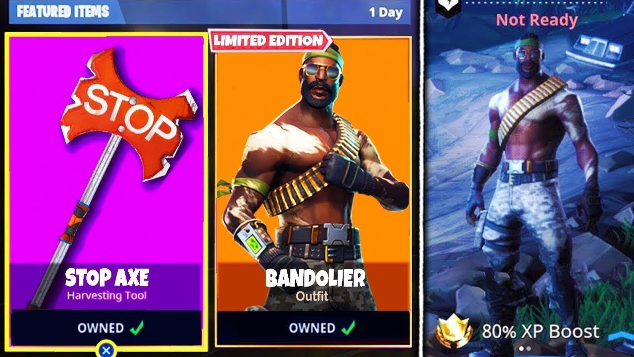FORTNITE BATTLE ROYALE #41 NEW BANDOILER SKIN AND STOP AXE PICKAXE