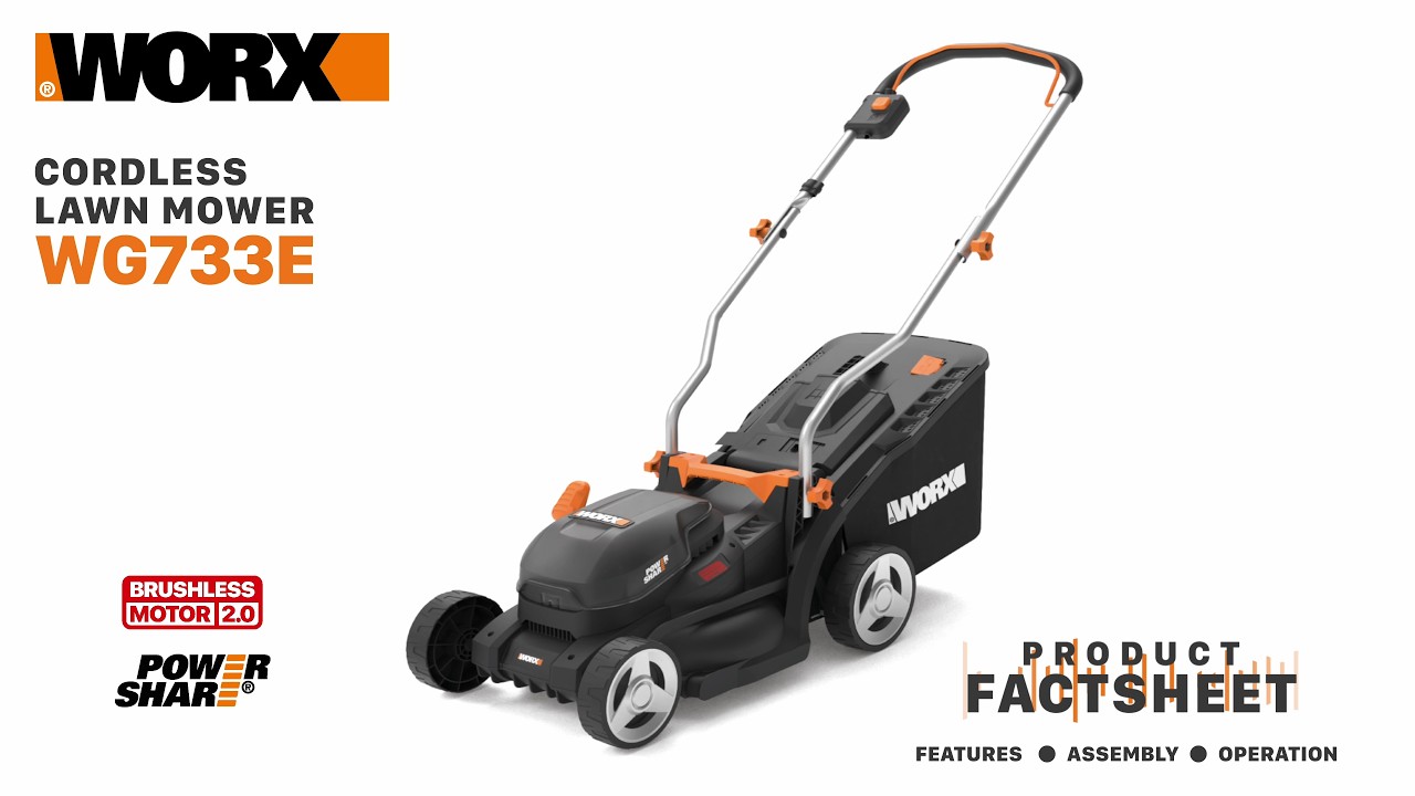 Worx WG733E Cordless 33cm Lawn Mower - Factsheet - WORX UK