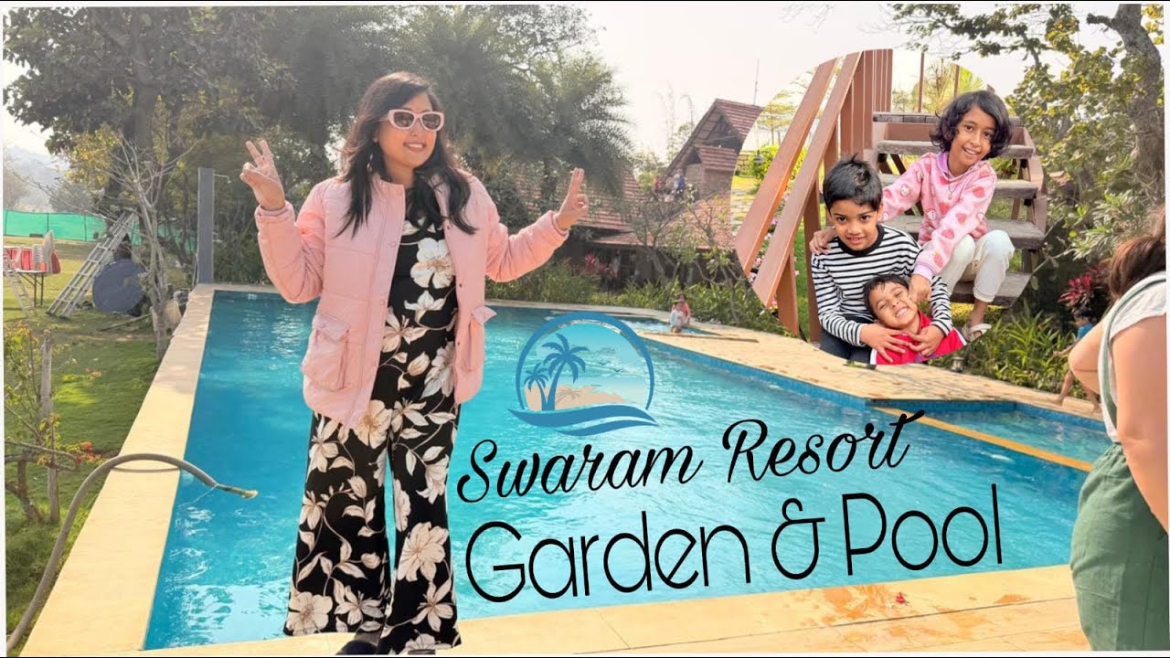 Swaram Resort Garden & Poolside View 🌿🏊 | Peaceful Luxury Stay | Travel Vlog | Mithi World Vlog 