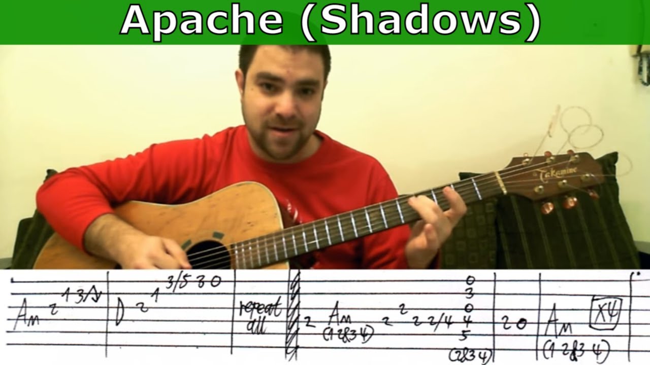 Учебник: Apache (Shadows) — фингерстайл на гитаре с табулатурой