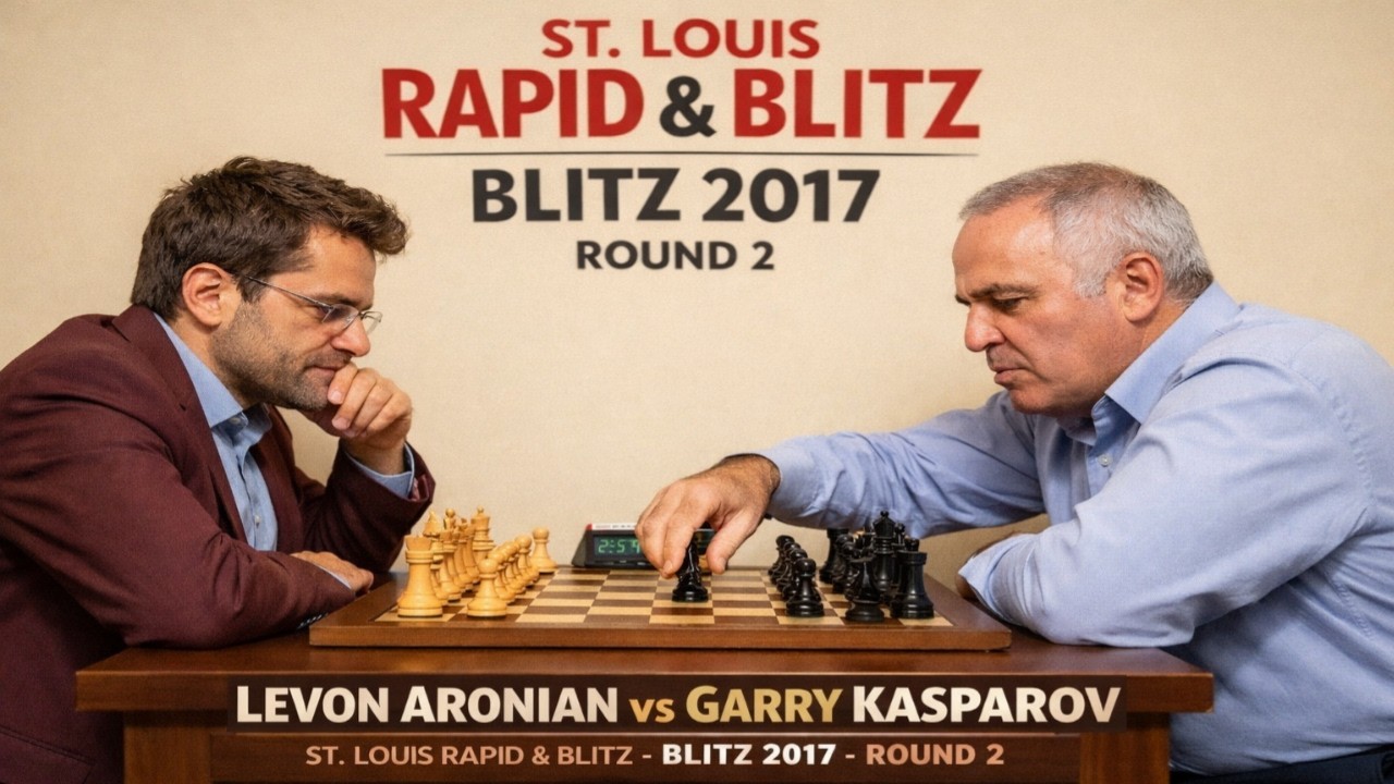 Levon Aronian vs Garry Kasparov - St. Louis Rapid & Blitz Blitz, 2017 ( ROUND 2 )