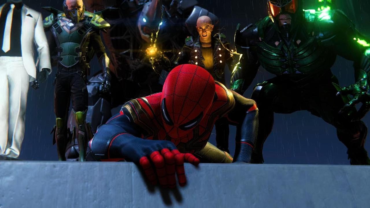 Spider-Man vs Sinister Six in Spider-Man No Way Home Suit Marvel's Spider-Man Remastered