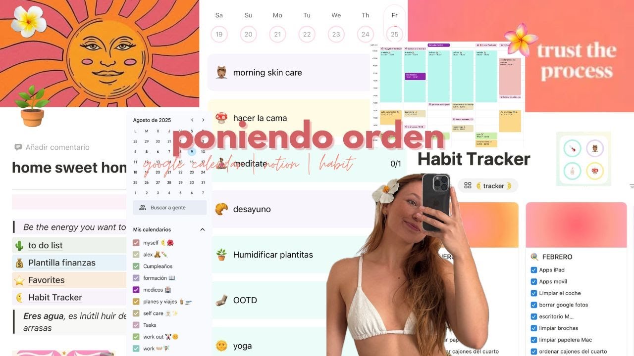 CÓMO ME ORGANIZO 🫡🎧🌀 hazlo simple para que sea duradero || google calendar, notion y habit