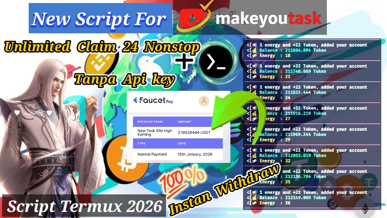 Script Auto Menonton Video Dibayar Crypto Menggunakan Aplikasi Termux -💯% Membayar & Instan Withdraw