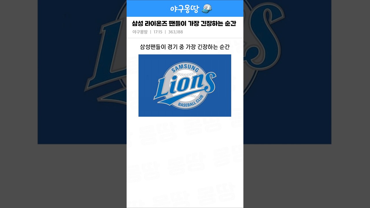 삼성 라이온즈 팬들이 가장 긴장하는 순간ㅋㅋㅋ