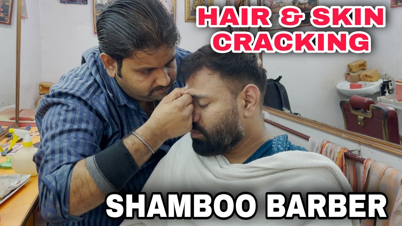 ASMR Head massage, Hair Cracking, NASAL, Back, Hand by Indian Barber SHAMBOO