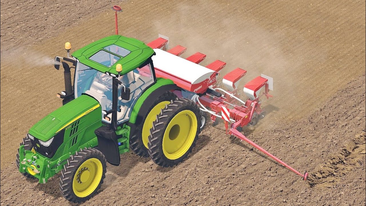 Farming Simulator 15 John Deere 6155R + Kverneland Accord Optima V + Fendt 718 + Kuhn Discover XS