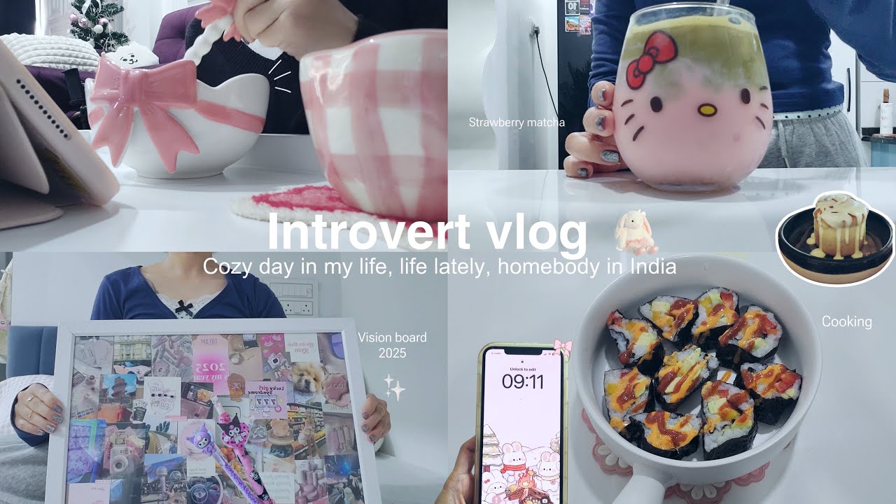 Introvert vlog 🍥 morning to night routine, vision board 2025 | aesthetic life in India