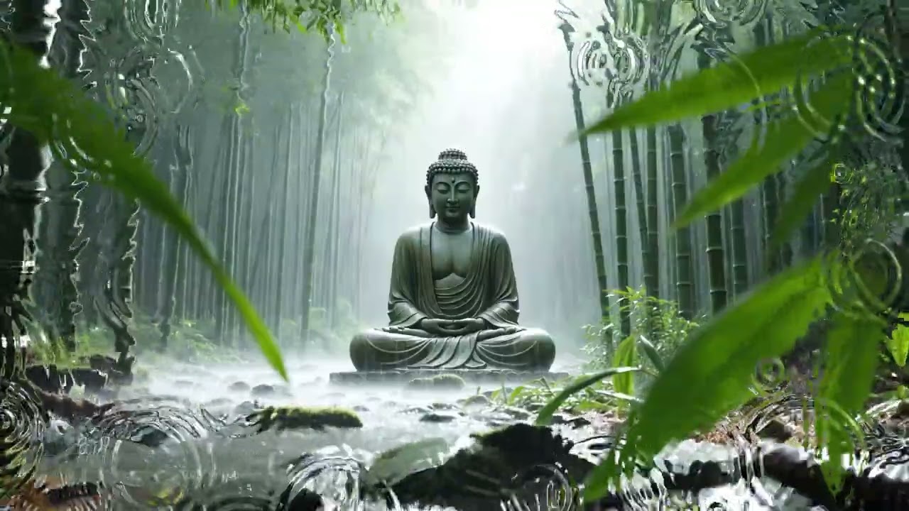 10 Min Bamboo Forest Rain: Deep Meditation & Zen Healing Sounds 🧘‍♂️🌧️ | Pure Zen Library