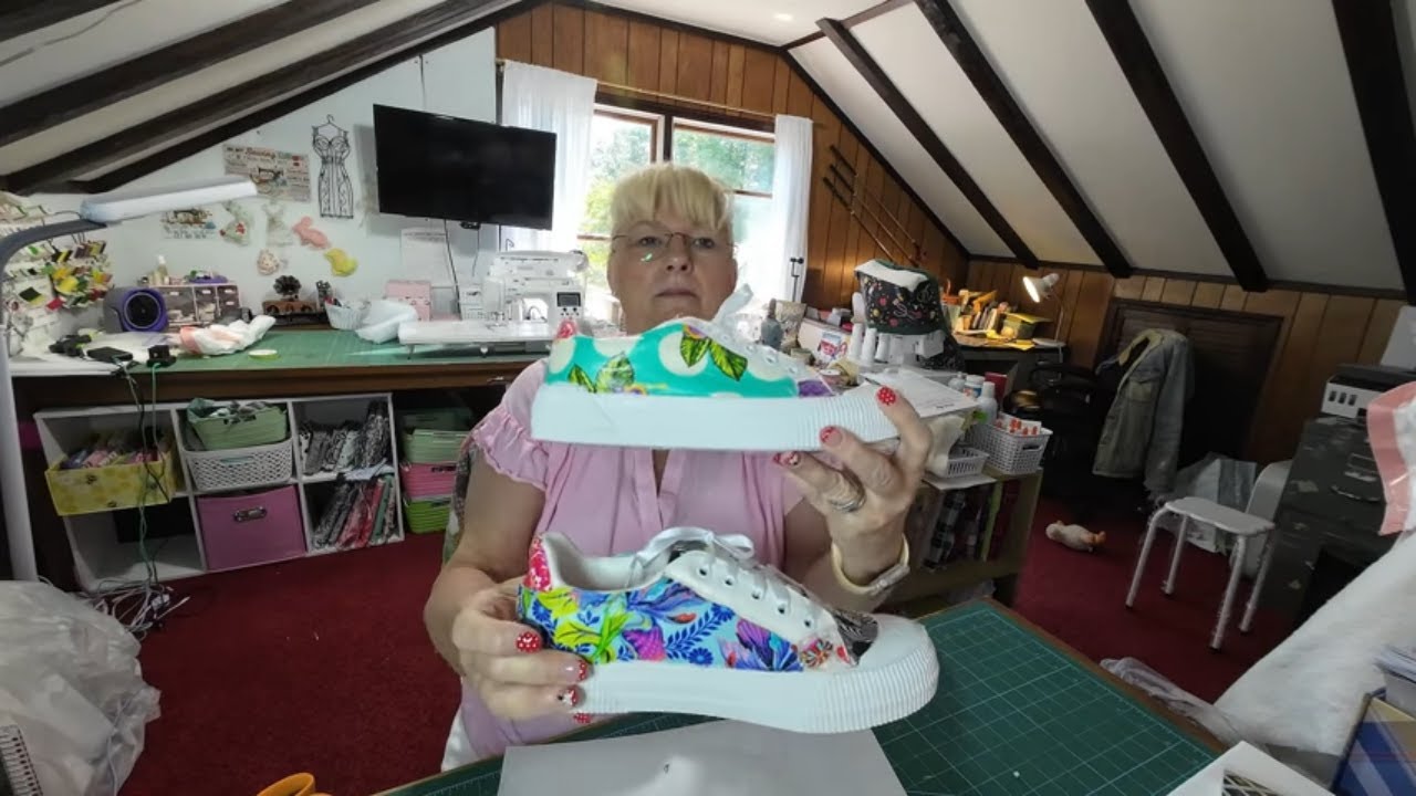 Tula Pink Quilted Shoes  Lets go decorate our new shoes using Tula Pink Fabric