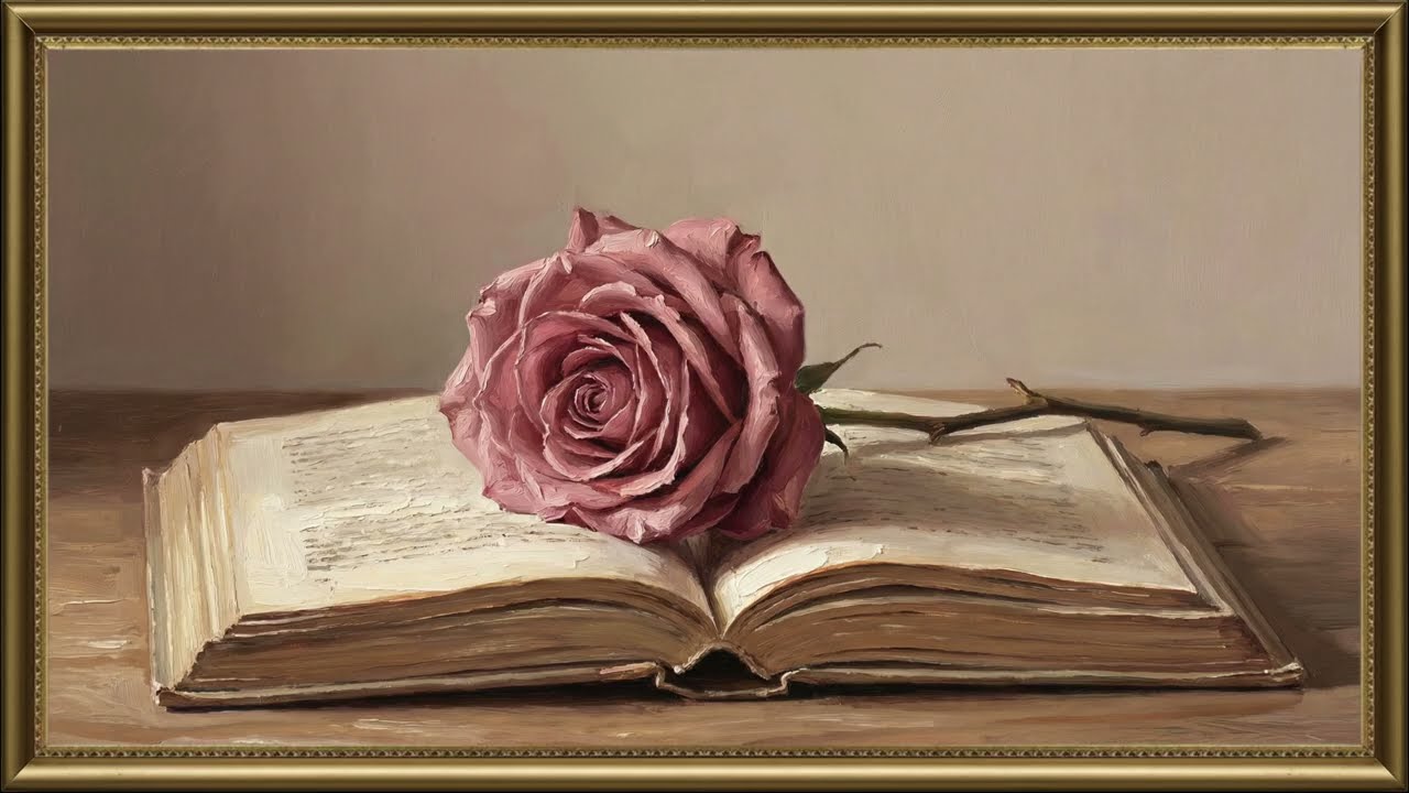 Romantic Vintage Rose Oil Painting Screensaver 🌹 Valentine Frame TV Art | 4K Silent Love TV Decor