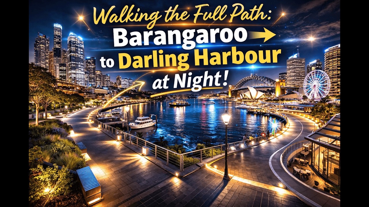 Walking the Full Path: Barangaroo to Darling Harbour at Night!