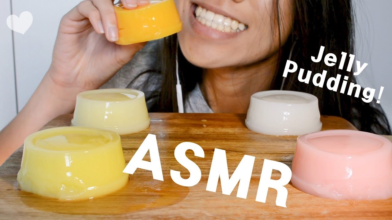 ASMR FRUIT FLAVOURED JELLY PUDDING - SOFT EATING SOUNDS