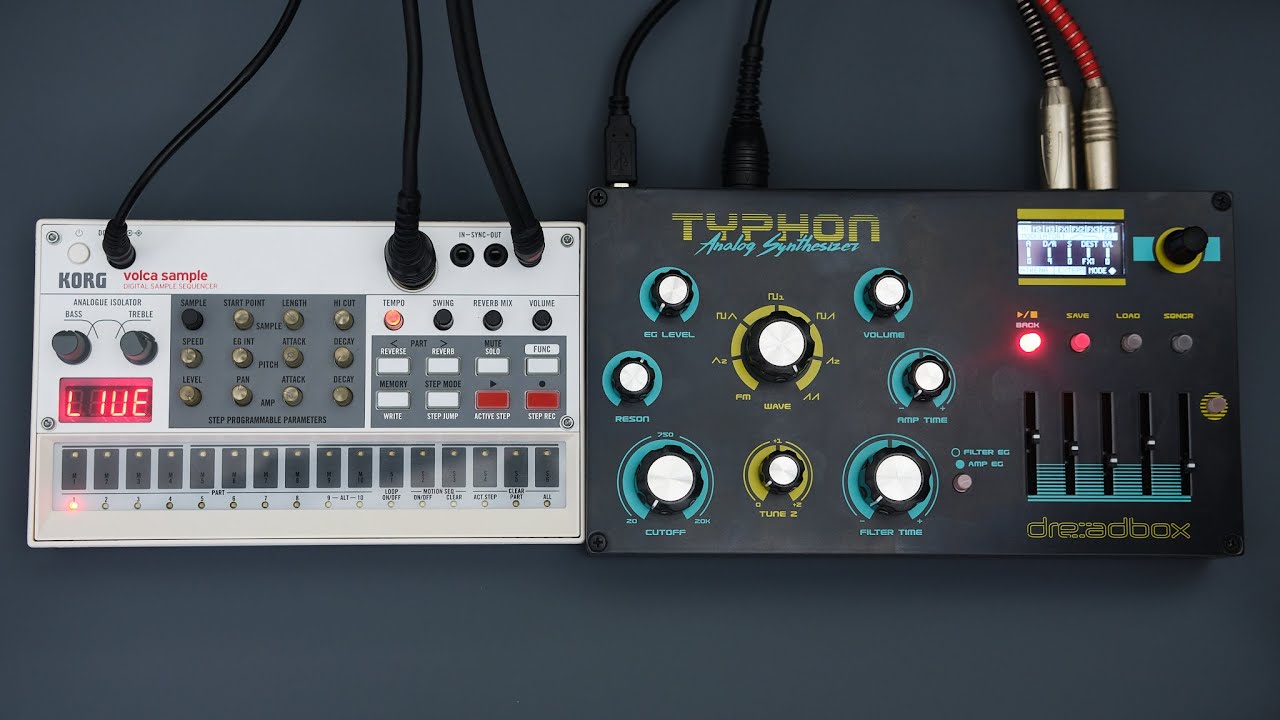 Korg Volca Sample + Dreadbox Typhon Electro / Techno  (Free Vosyr Samples)