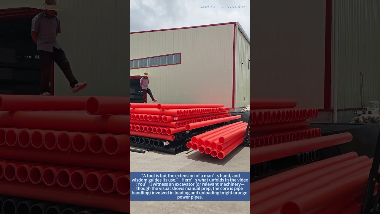 Excavator Pipe Handling: Loading & Unloading Power Pipes