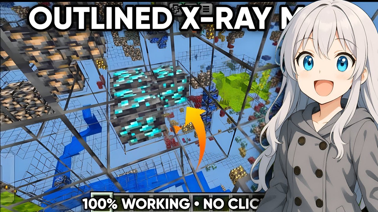 OUTLINED X-RAY PACK FOR MCPE 1.21+ [WORK IN SERVERS] 🔥