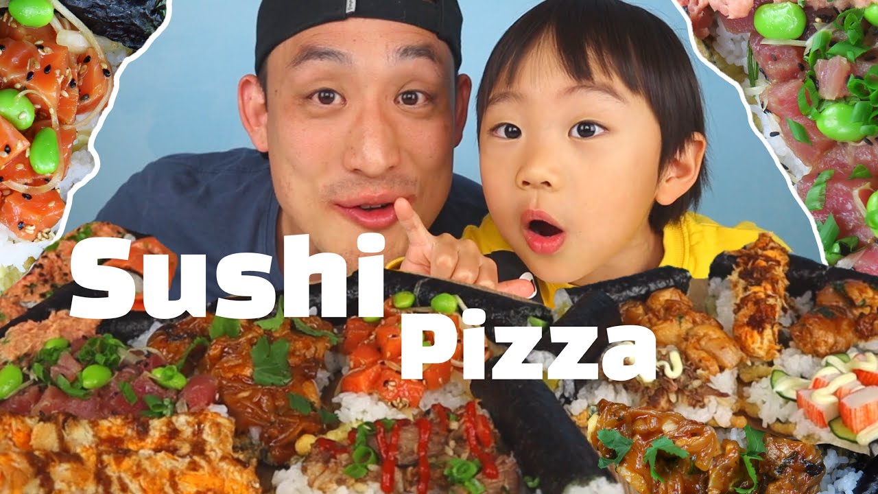 SUSHI + PIZZA = SUSHI PIZZA!!! AMAZING SUSHI PIZZA MUKBANG!!