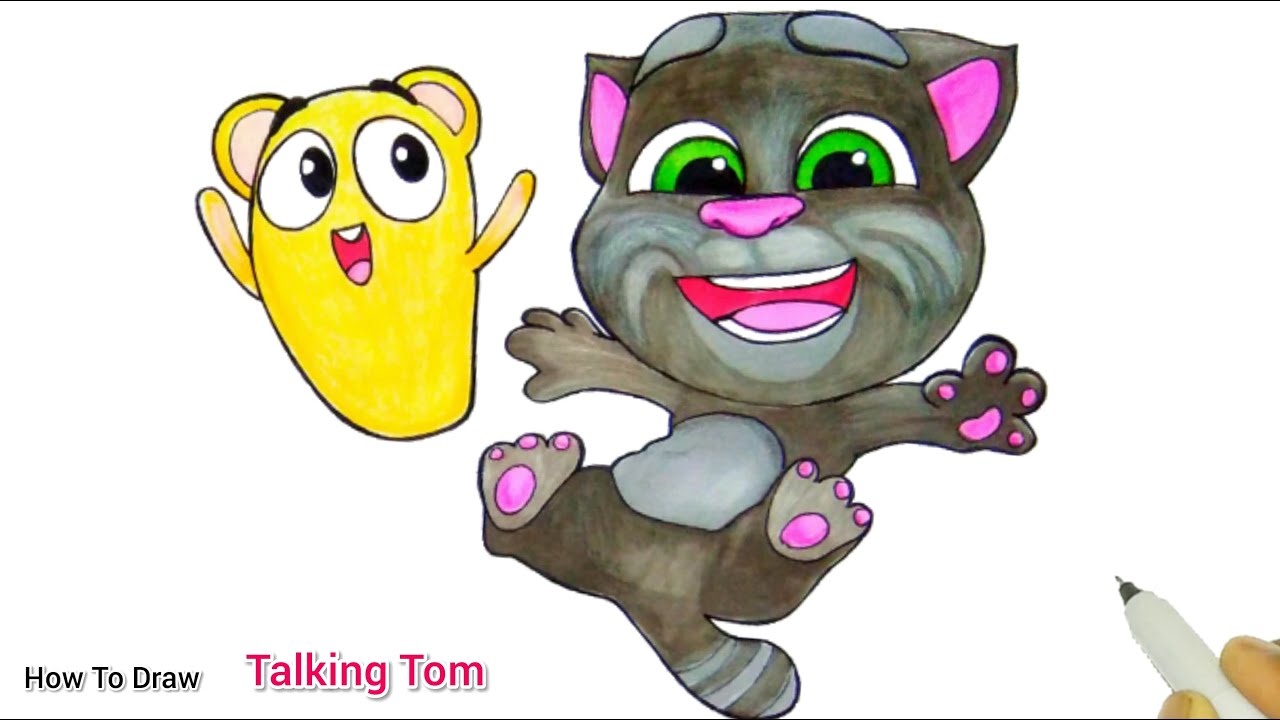 The best Moments of Talking Tom | How To Draw Talking Tom | Happiest Talking Tom